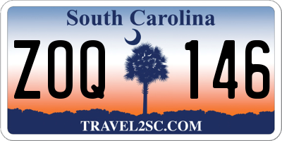SC license plate ZOQ146
