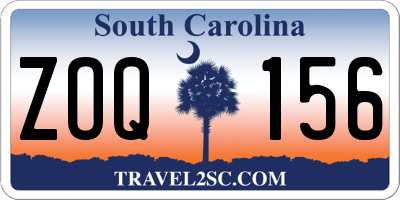SC license plate ZOQ156
