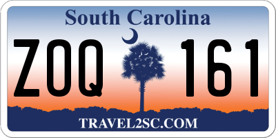 SC license plate ZOQ161
