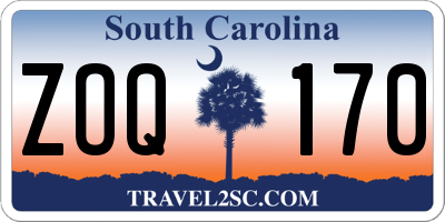 SC license plate ZOQ170