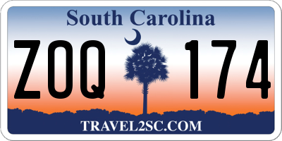 SC license plate ZOQ174