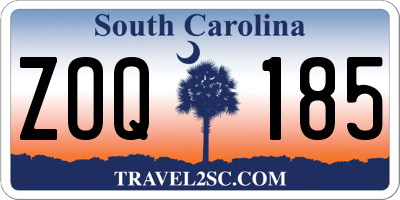 SC license plate ZOQ185