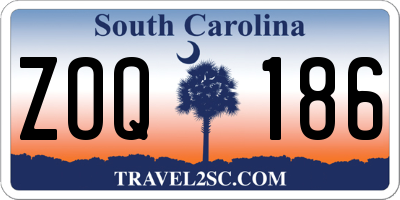 SC license plate ZOQ186