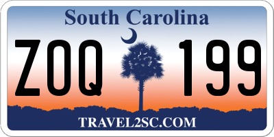 SC license plate ZOQ199