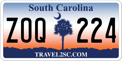 SC license plate ZOQ224