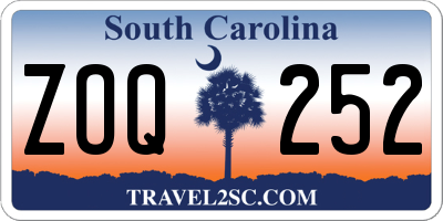 SC license plate ZOQ252