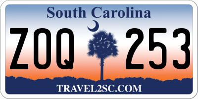 SC license plate ZOQ253