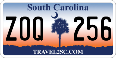 SC license plate ZOQ256