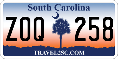 SC license plate ZOQ258