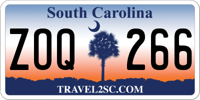 SC license plate ZOQ266