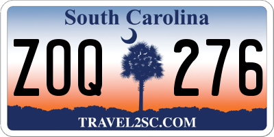 SC license plate ZOQ276