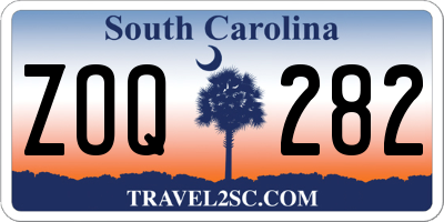 SC license plate ZOQ282