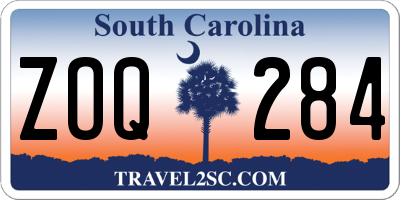 SC license plate ZOQ284