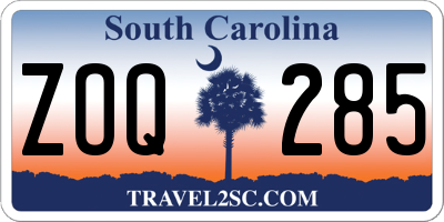 SC license plate ZOQ285