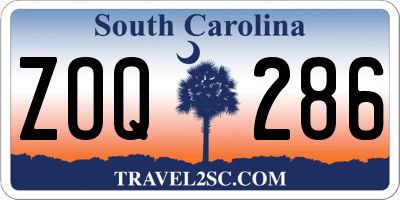 SC license plate ZOQ286