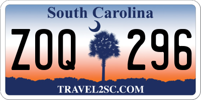 SC license plate ZOQ296