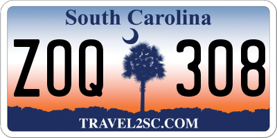 SC license plate ZOQ308