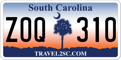SC license plate ZOQ310