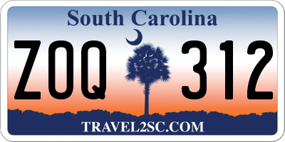 SC license plate ZOQ312