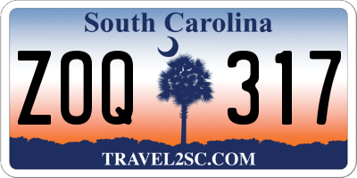 SC license plate ZOQ317