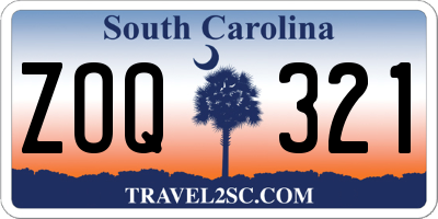 SC license plate ZOQ321