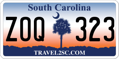SC license plate ZOQ323