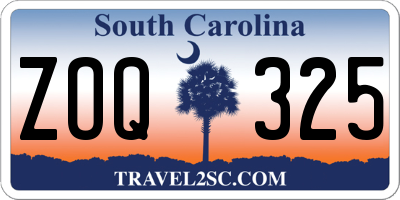 SC license plate ZOQ325