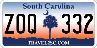 SC license plate ZOQ332