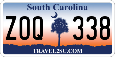 SC license plate ZOQ338
