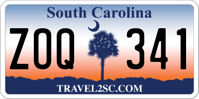 SC license plate ZOQ341