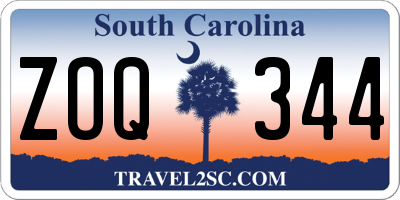 SC license plate ZOQ344