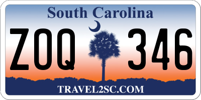 SC license plate ZOQ346