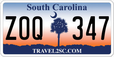 SC license plate ZOQ347