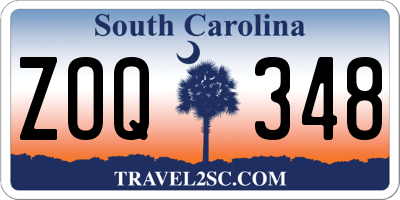 SC license plate ZOQ348