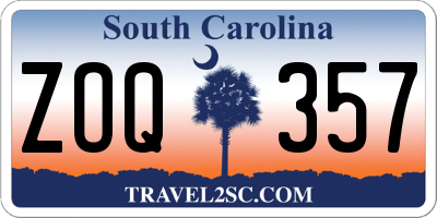 SC license plate ZOQ357