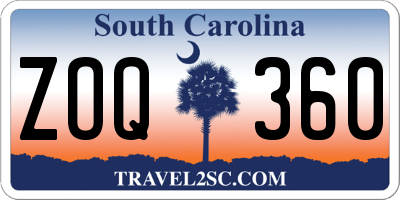 SC license plate ZOQ360