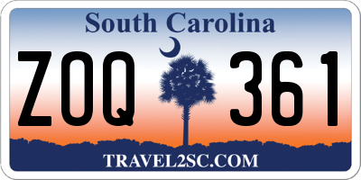 SC license plate ZOQ361
