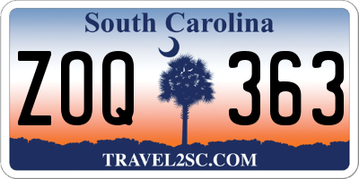 SC license plate ZOQ363