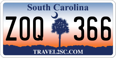 SC license plate ZOQ366
