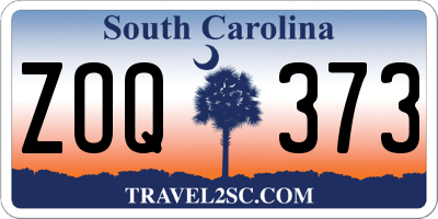 SC license plate ZOQ373