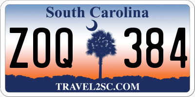 SC license plate ZOQ384