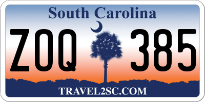 SC license plate ZOQ385