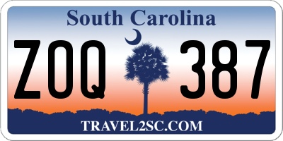 SC license plate ZOQ387