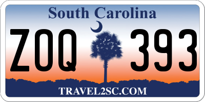 SC license plate ZOQ393