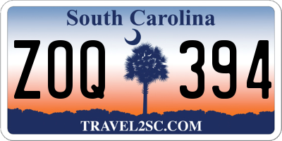 SC license plate ZOQ394