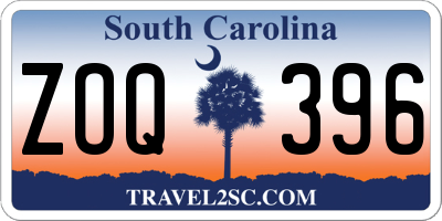SC license plate ZOQ396