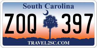 SC license plate ZOQ397