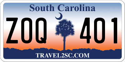 SC license plate ZOQ401