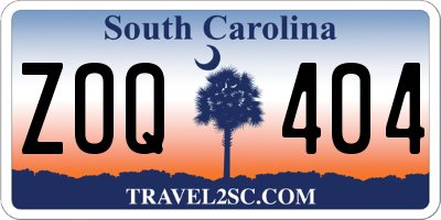 SC license plate ZOQ404