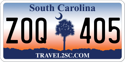 SC license plate ZOQ405